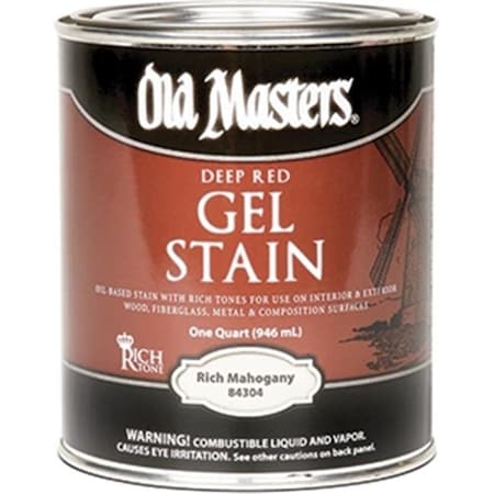 Old Masters Old Masters 84304 Deep Red Rich Mahogany Gel Stain - 1 Quart 86348843042